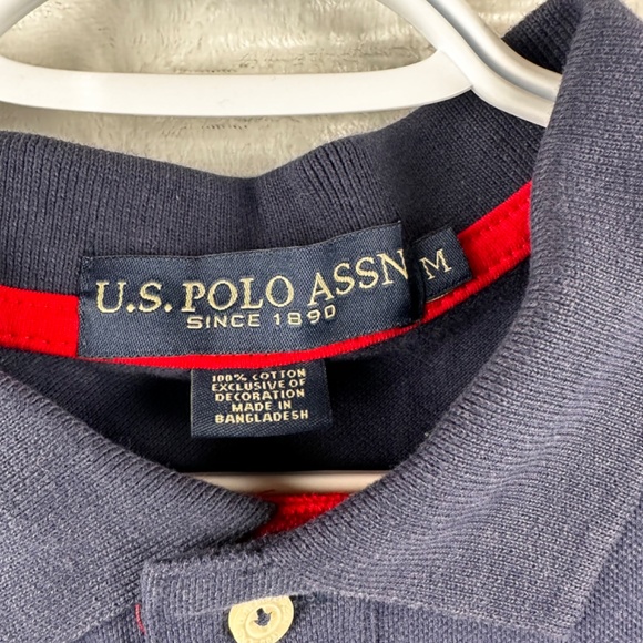 US Polo Assn Men’s Shirt navy Blue size M Blu Big Embroidered Pony 100% Cotton - Picture 7 of 10